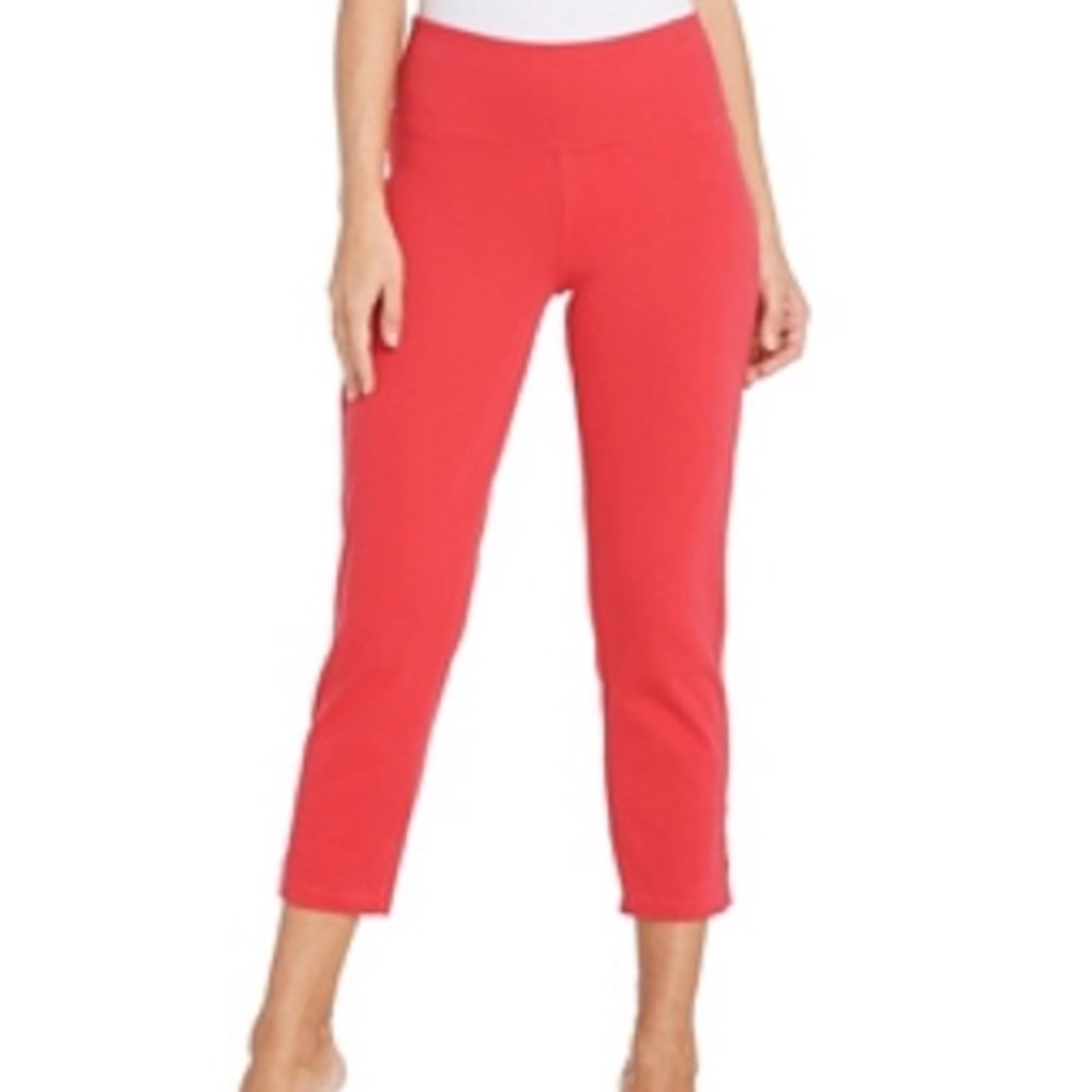 Woman with control tummy control stretch crop jean